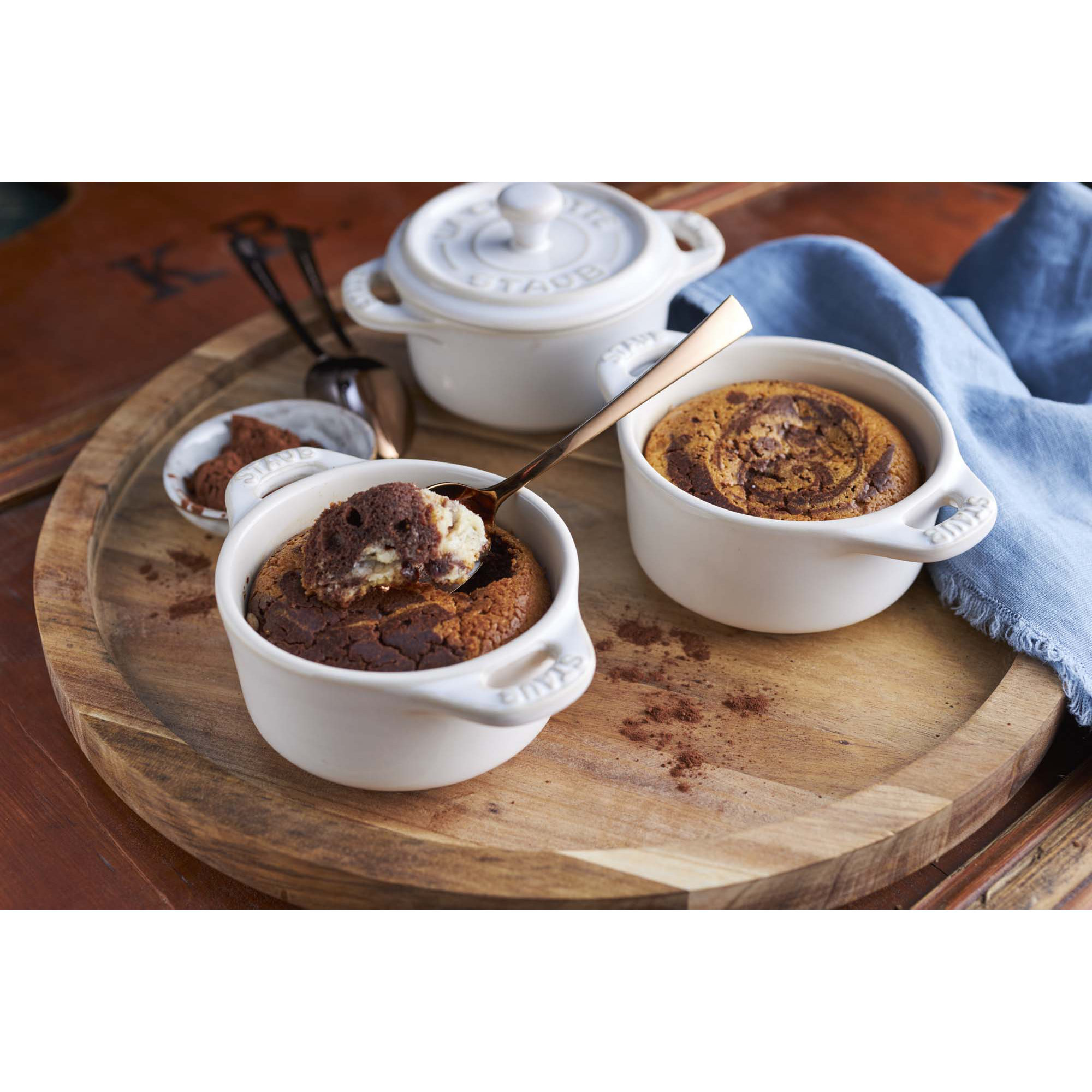 Staub Ceramic Mini Round Cocotte - test, White