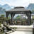 Universal Gazebo For Patios And Lawns, 10X12 Feet, Double-Layered Metal Frame, With Mosquito Net Privacy Screen.-128569883