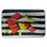 Red flowers on stripes Bath Mat with Non-Slip Backing - Quick Dry Memory Foam Bathroom Rug - Absorbent - Modern Plush Spa-Style - Machine Washable