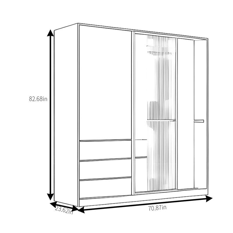 Armoire moderne, simple, pratique, élégante et élégante, H 83 po x l 71 po x P 24 po