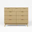 Commode double à 9 tiroirs Adkins, large commode en bois cannelée pour le rangement dans la chambre à coucher-1168422931