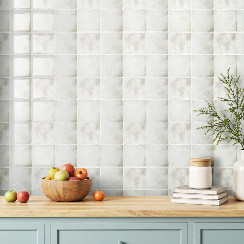 10Pcs Self-Adhesive Wall Tile Stickers, White
