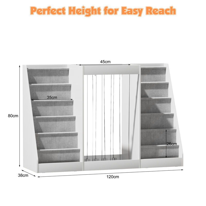 80cm H x 120cm W Bookcase, White