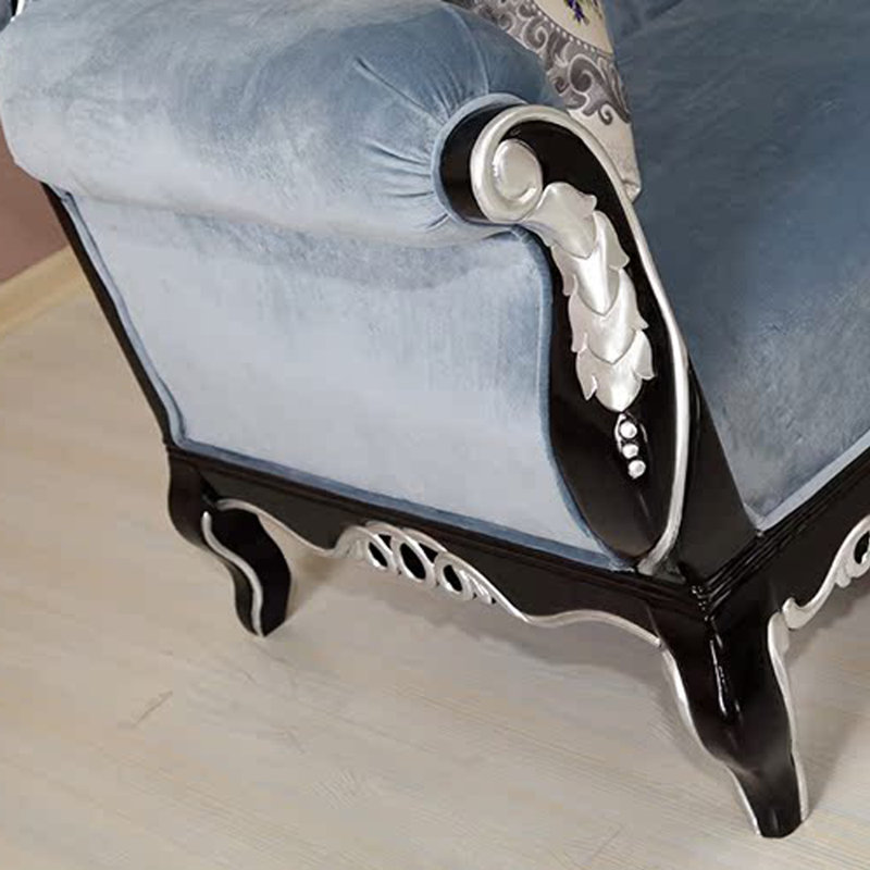 Chaise européenne classique, Mélange de polyester gris foncé, Noir