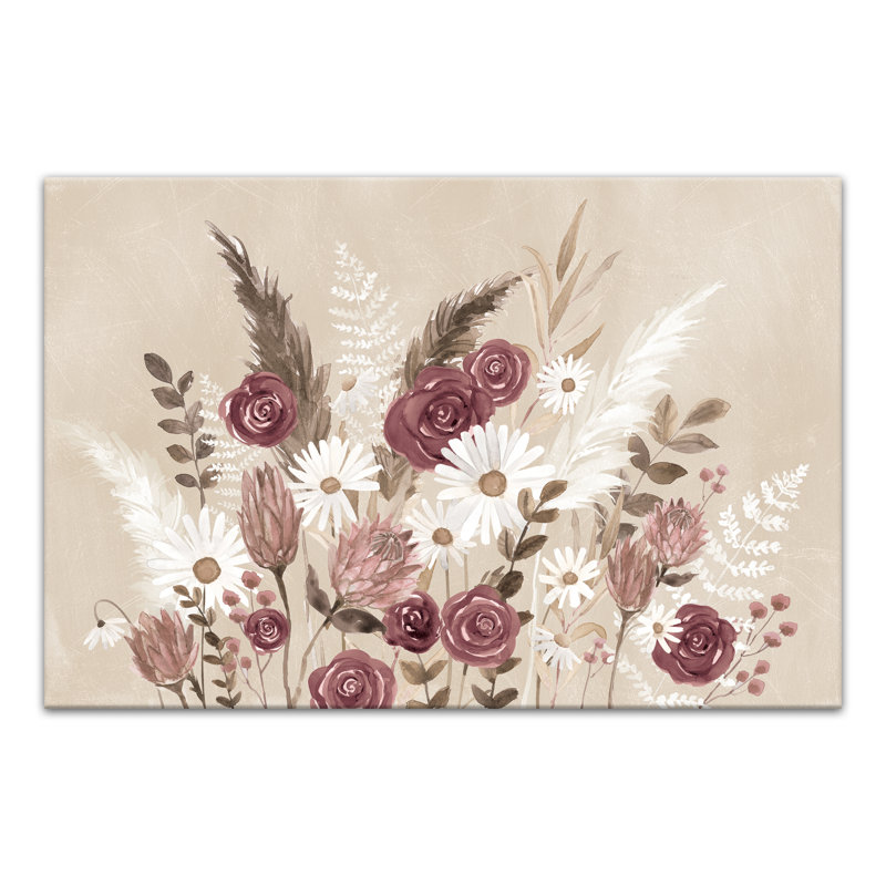 Impression sur toile Boho Flowers, H 20 po x l 30 po