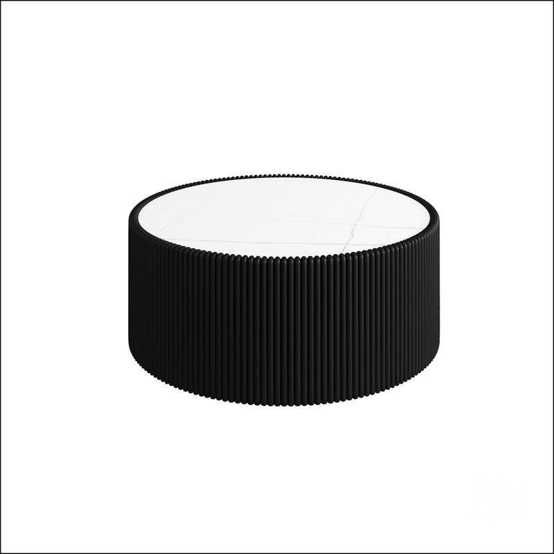 Dessus cylindrique en cuir clair ardoise, Blanc
