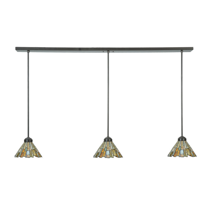 Luminaire suspendu linéaire pour îlot de cuisine 3 lumières