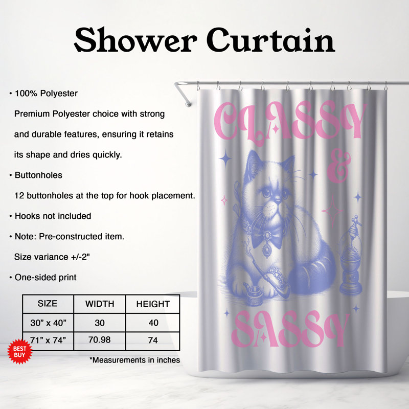Weisend Shower Curtain, 74" H x 71" W