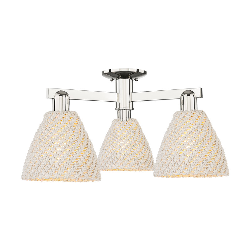 Sadye - 3 Light Semi-Flush Mount, Polished Nickel