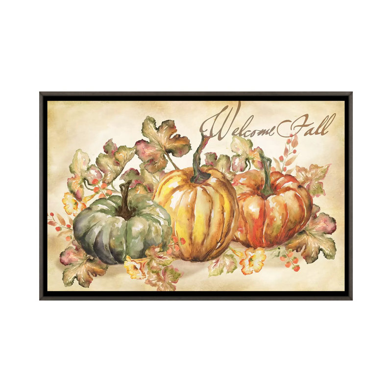 «Watercolor Harvest Welcome Fall» par Tre Sorelle Studios - impression, H 18 po x l 26 po x P 1,5 po, Aucun mat