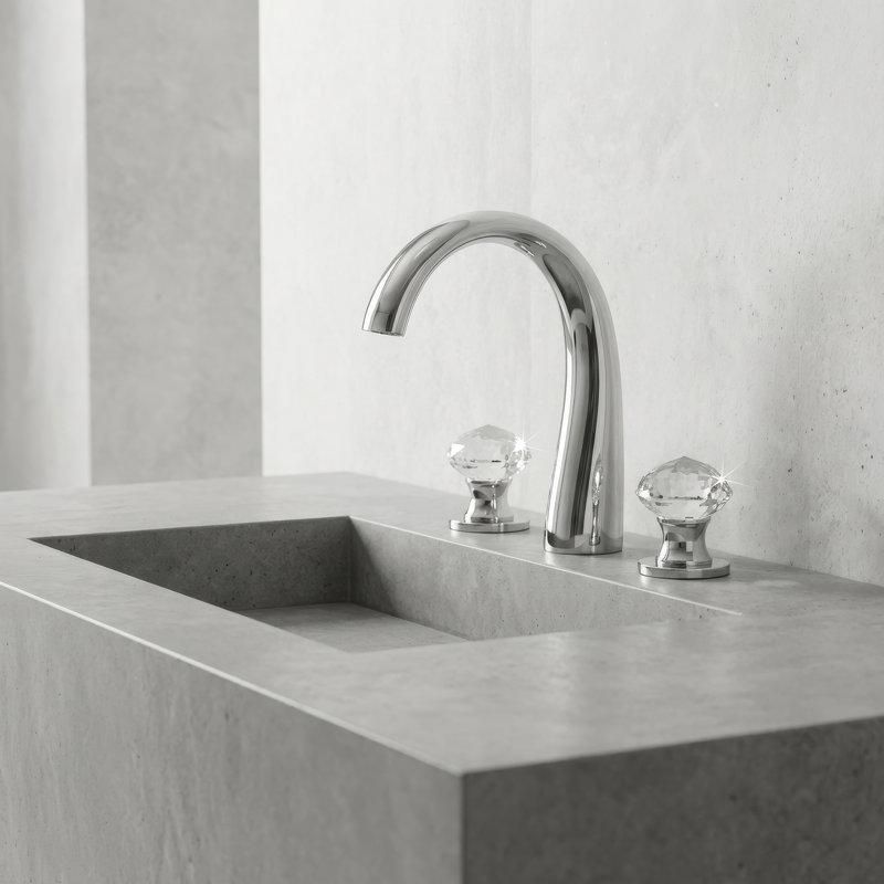 Rock Widespread Bathroom Faucet, Polished Chrome