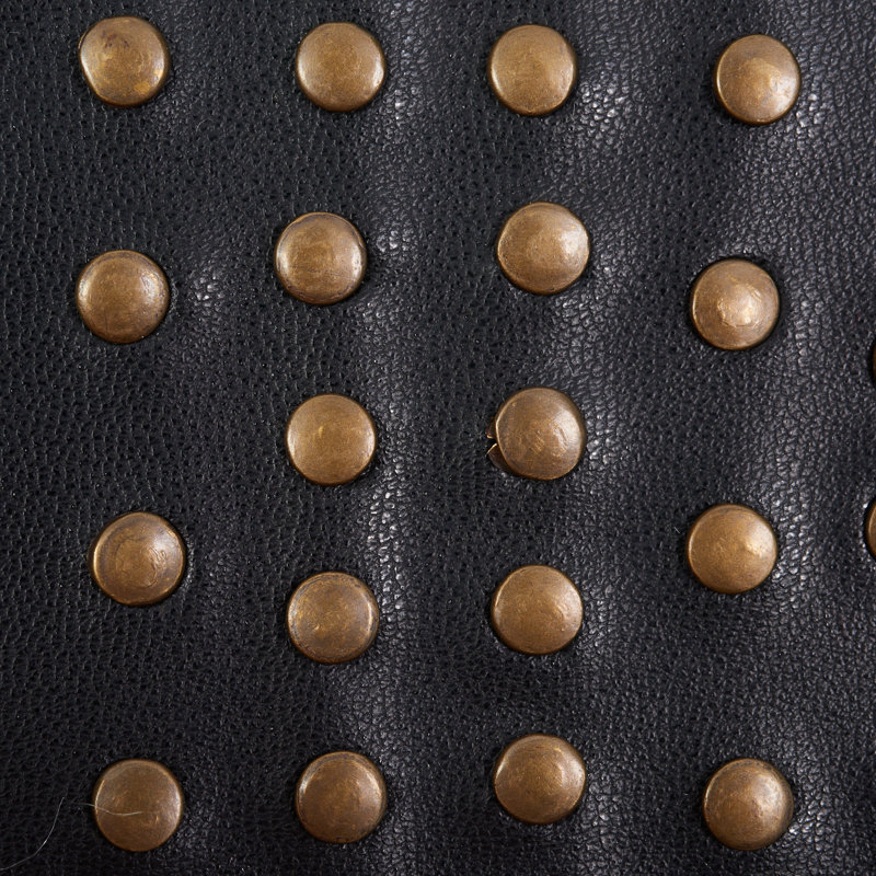 Studded Leather Trim, Black