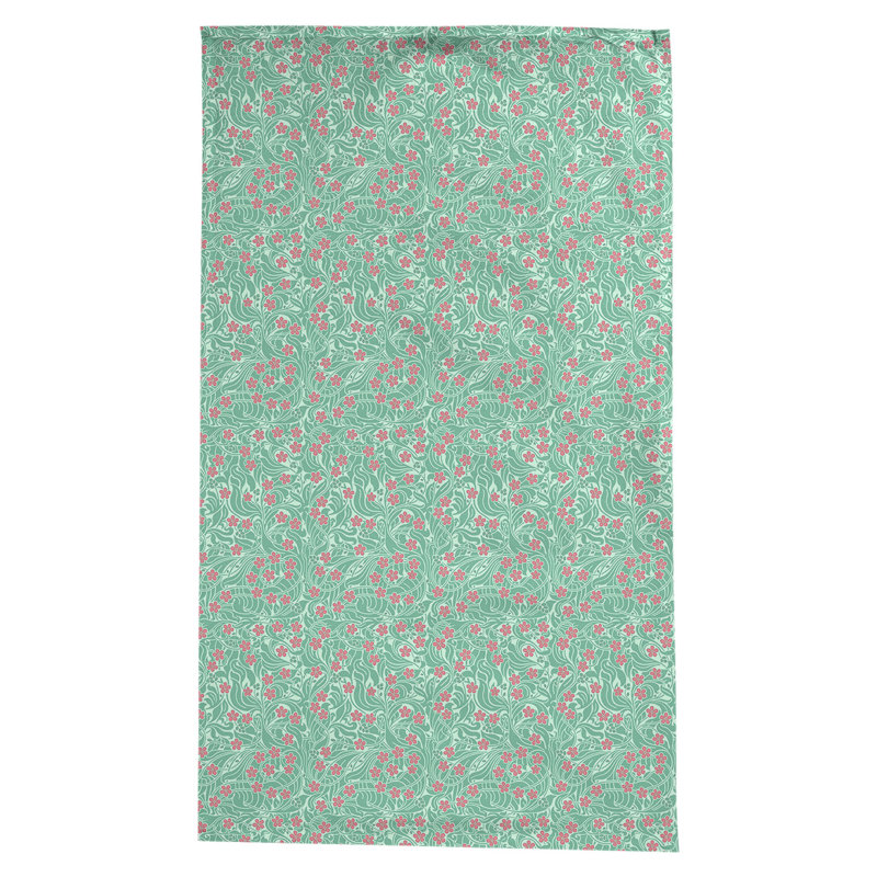 Nappe florale à tourbillons Leffel, Vert et rose