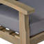 Table basse d'extérieur et en bois gris foncé, 51 po de profondeur, coussins d'eau