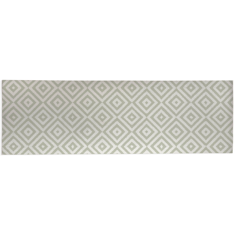 Ikat Eye Non-Slip Outdoor Rug, Runner 2'6" x 8'
