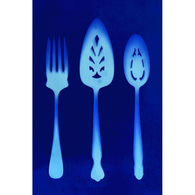 Photographie «Cyanype Kitchen X» par Nancy Green, H 18 po x l 12 po, Toile tendue