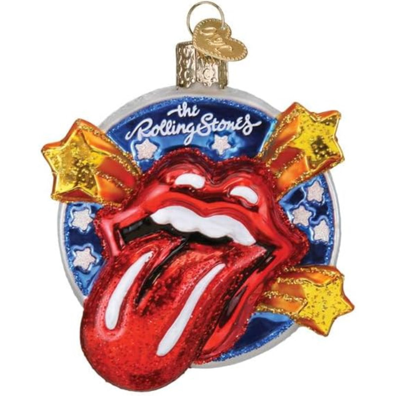 Old World Christmas Blown Glass Ornament for Christmas Tree, The Rolling Stones Tongue