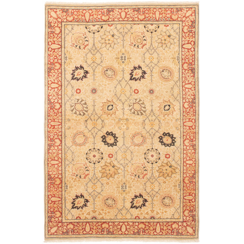 Tapis de zone en laine 10 pi 1 po x 7 pi 10 po one-of-kind à la main-noué la 2010 ushak Resch