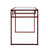 Metal Sled Base Office Desk With Red Finish And 5mm Glass Top In Clear Storage