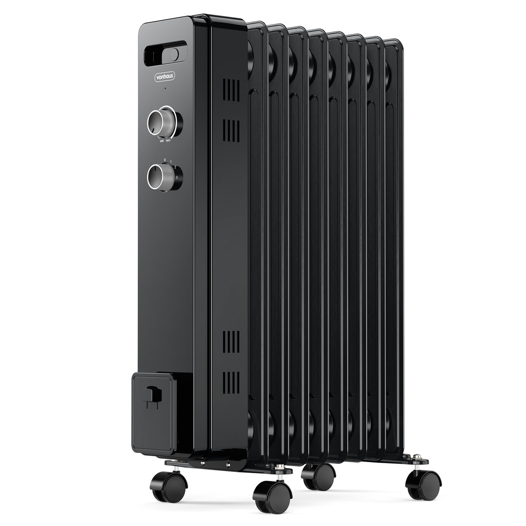VonHaus 2000W Electric Radiator Space Heater with Adjustable Thermostat