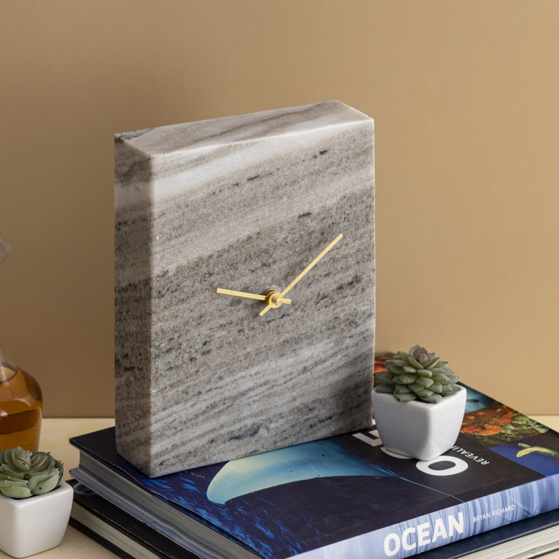 Horloge de table Morchino, Gris, H 18 po x l 13 po x P 12 po