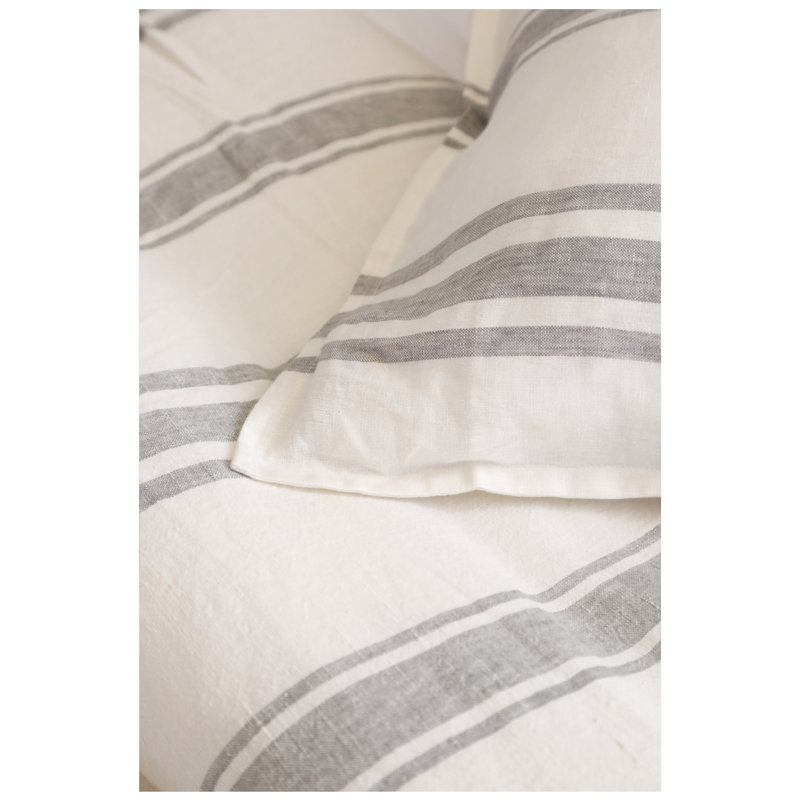 Jackson Linen Standard Sham, Standard, Cream/Gray