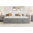 Full Size L-Shaped Upholstered Daybed with Twin Pop-Up Trundle and Storage Drawers for Space-Saving Sleep Solutions.-529100230
