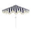Parasol d'extérieur à frange bohémienne 9 pi avec manivelle et inclinaison Collins, auvent festonné bleu marine / blanc / crème résistant aux rayons UV-1430827866-1422570732