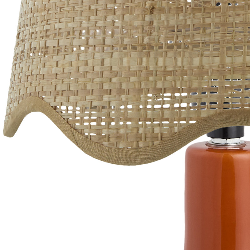 Lampe de table Canvey Maura, Tanné, Orange, H 15 po x l 9 po x P 9 po