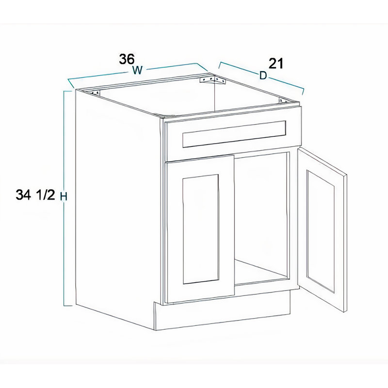 36'' Single Bathroom Vanity Sink Base Cabinet in Maple Walnut