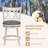 Cairra Swivel Upholstered Counter Stool with Solid Wood Frame