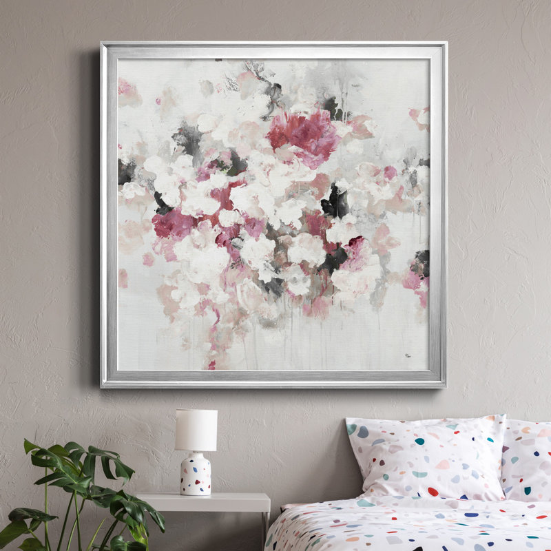 Floral Muse IV V1 - Cadre photo, reproduction d'art sur toile, Encadré gris, H 34,5 po x l 34,5 po x P 1,5 po