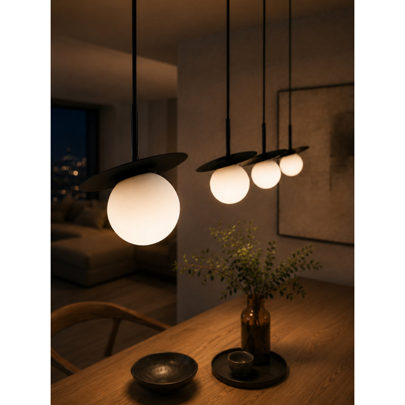 - Light Pendant, 120cm H x 95cm W, Black