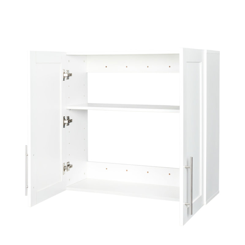 Armoire de rangement empilable, P 11,98 po x l 31,67 po, H 29,28 po, blanc - pratique avec tablettes et cloisons mobiles pour l'organisation de garage