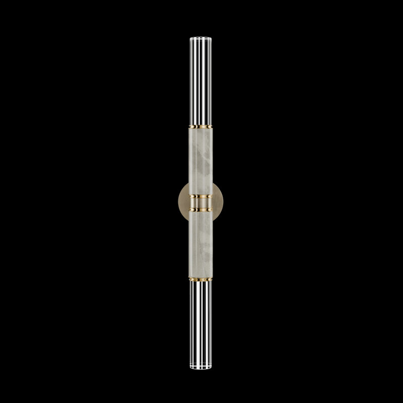 LED Wallchiere, Soft Gold Leaf/Brass/Smoke