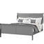 Grand lit gris, style transitionnel, placage de bois, anglais, preuve, l 62,5 po x P 88,5 po H 47 po, cadre de lit additionnel attrayant avec design, bois massif, meubles-130428462-130428456