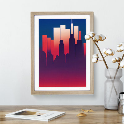 A Placid City Skyline Abstract - Wall Art