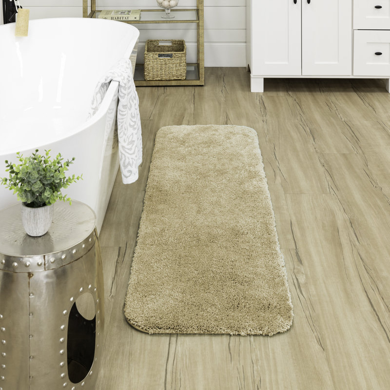 Wayfair Basics Brassfield Tufted Nylon Non Slip Bath Rug, 24" W x 40" L, Linen
