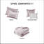 Édredon 5 pièces en fard à joues double / grand - velours froissé 2 taies décoratives et coussins décoratifs avec motif plissé-118652034