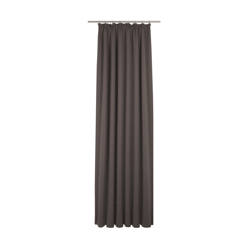 Uni Collection 100% Cotton Room Darkening Curtain Single Panel, 142cm wide x 305cm high, Dark brown