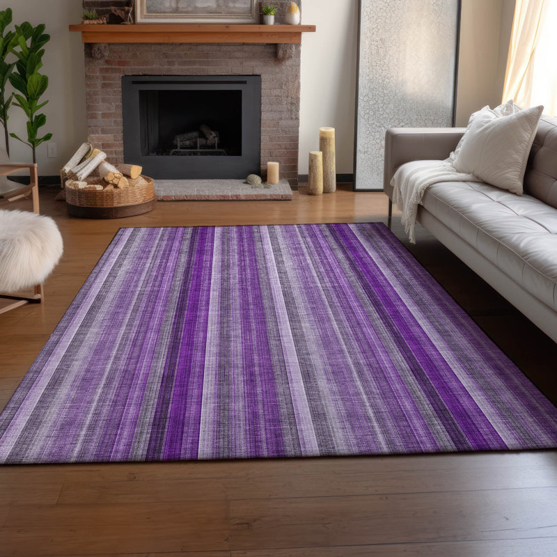 Tapis mauve Premium lavable à la machine 2 pi 6 po x 3 pi 10 po Cerrito AMF543, Rectangulaire 8 pi x 10 pi
