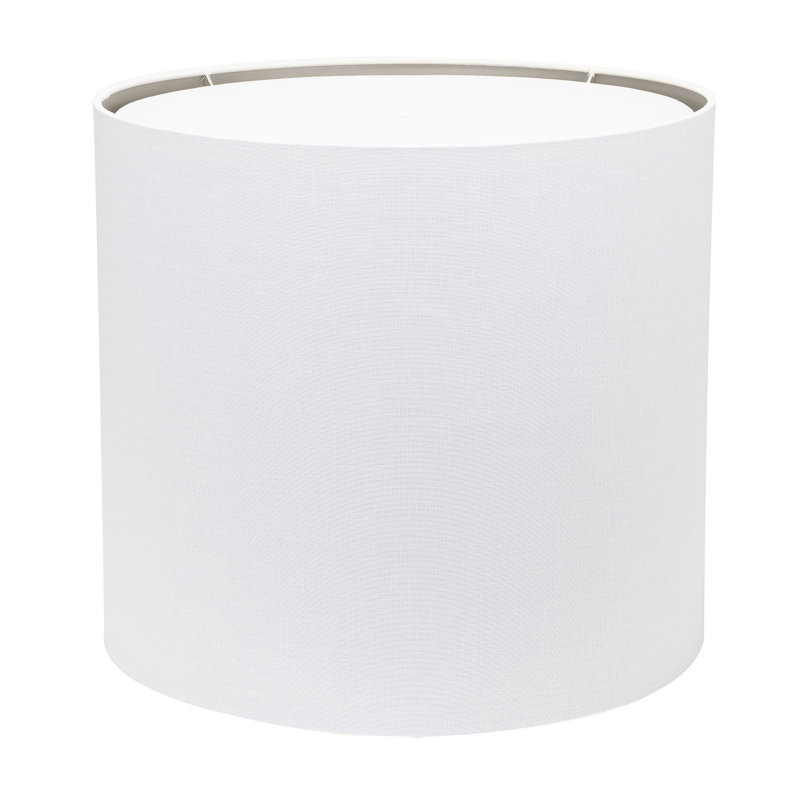 Drum Lamp Shade, White/Silver, 16" H x 18" W x 18" D
