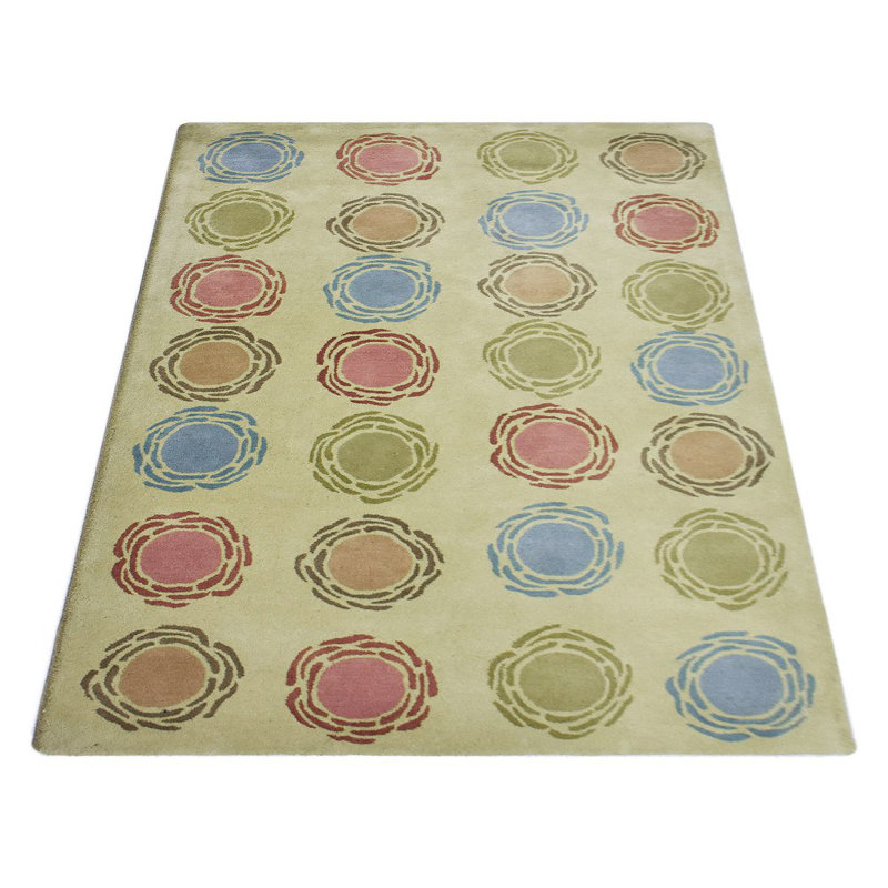 Tapis écologiques en laine touffetés à la main - Rectangle, multicolore, design moderne contemporain, tapis antidérapants faits à la main et épais pour salon, chambre à coucher