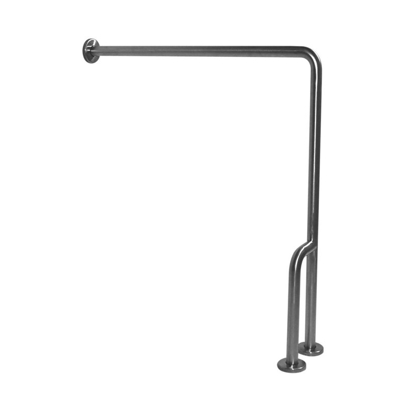 Stainless Steel Floor to Wall Grab Bar, Left