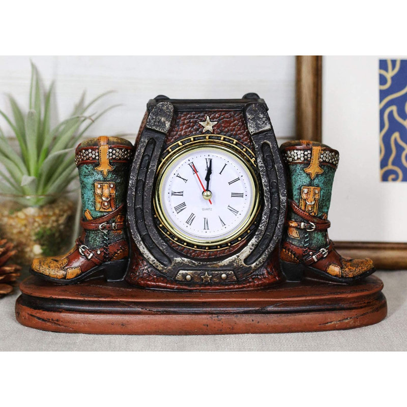 Jonesha Roman Numeral Resin Quartz Movement / Crystal Tabletop Clock in Brown