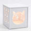 Table d'appoint avec lumière chaude Pet House - 15,6 x 15,6 x 15,6 pouces - Plastique - 1 pièce - Table de chevet - Blanc - Chat Cube avec lumière