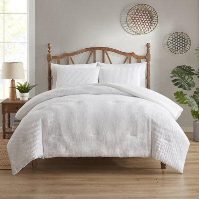 Waffle Reversible 3 Piece Microfiber Comforter Set