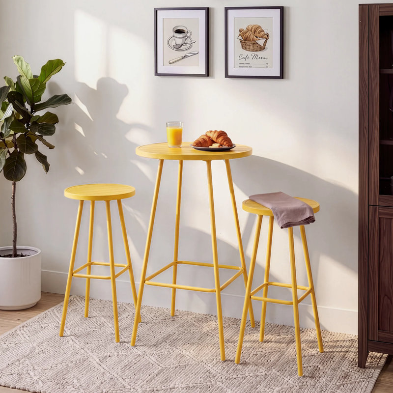 Ensemble bistro hauteur bar, Yellow