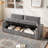 88" Velvet Square Arm Sofa with Storage, Deep Seat Sofa with USB Charging Ports & Cup Holders-1715916984-1714728266