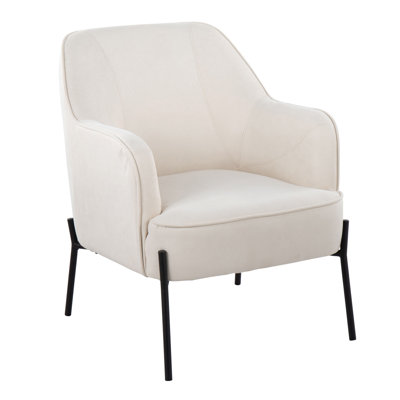 Chaise d'appoint contemporaine en métal et tissu crème By